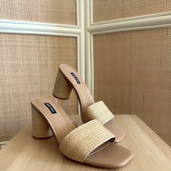 NWT Nine West Mapeli Heeled Slide Sandals Size 9.5 - Picture 3 of 8